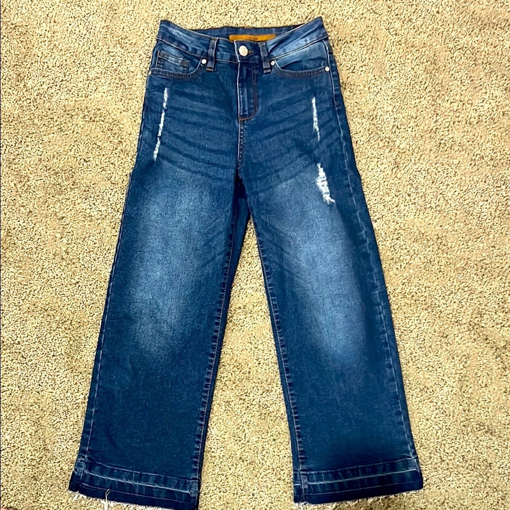 EUC wide leg unhemmed girls Joe Jean